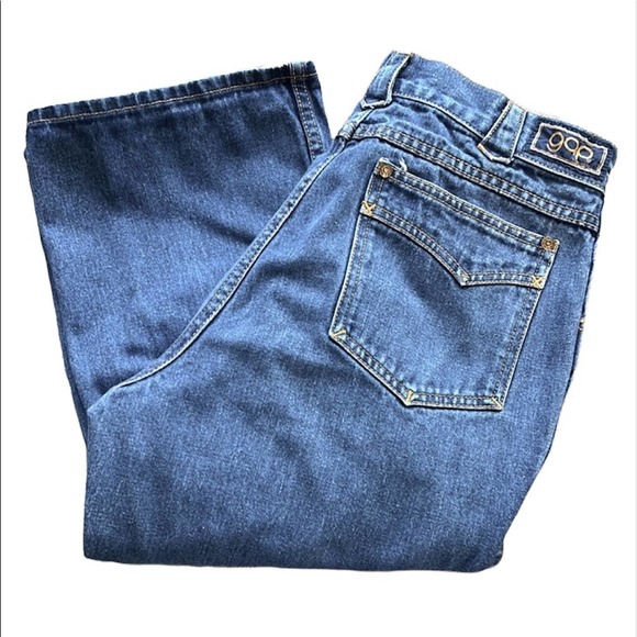 GAP Jeans Vintage 8s Gap Jeans Straight Leg Gold Stitching Size 32